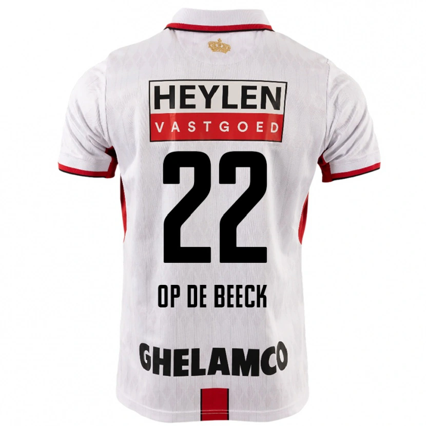 Danxen Niño Camiseta Gregg Op De Beeck #22 Blanco Rojo 2ª Equipación 2025/26 La Camisa