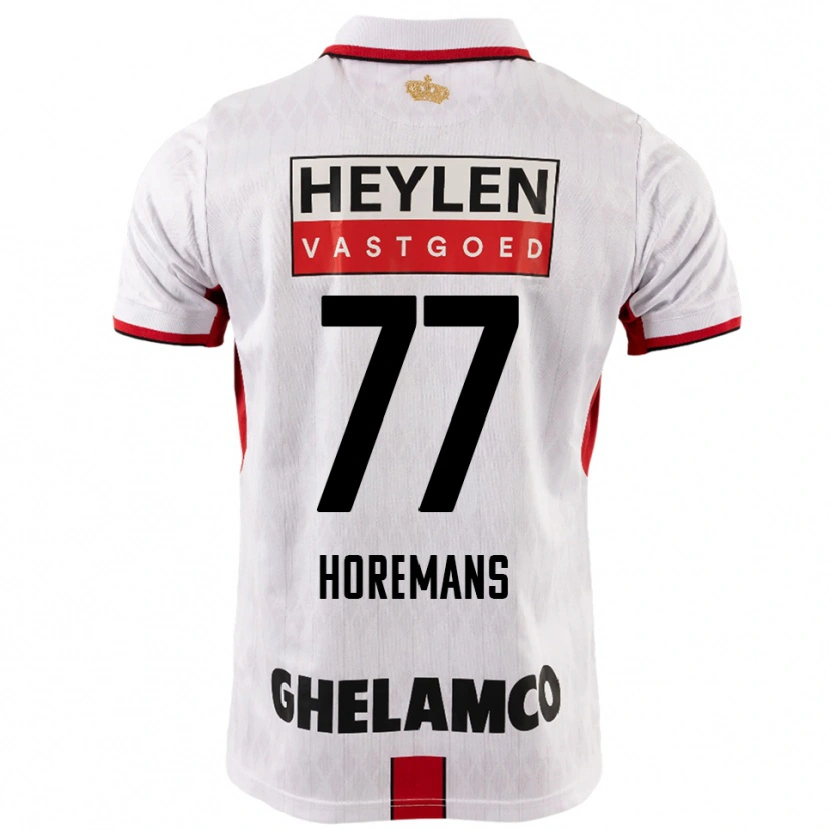 Danxen Niño Camiseta Milo Horemans #77 Blanco Rojo 2ª Equipación 2025/26 La Camisa