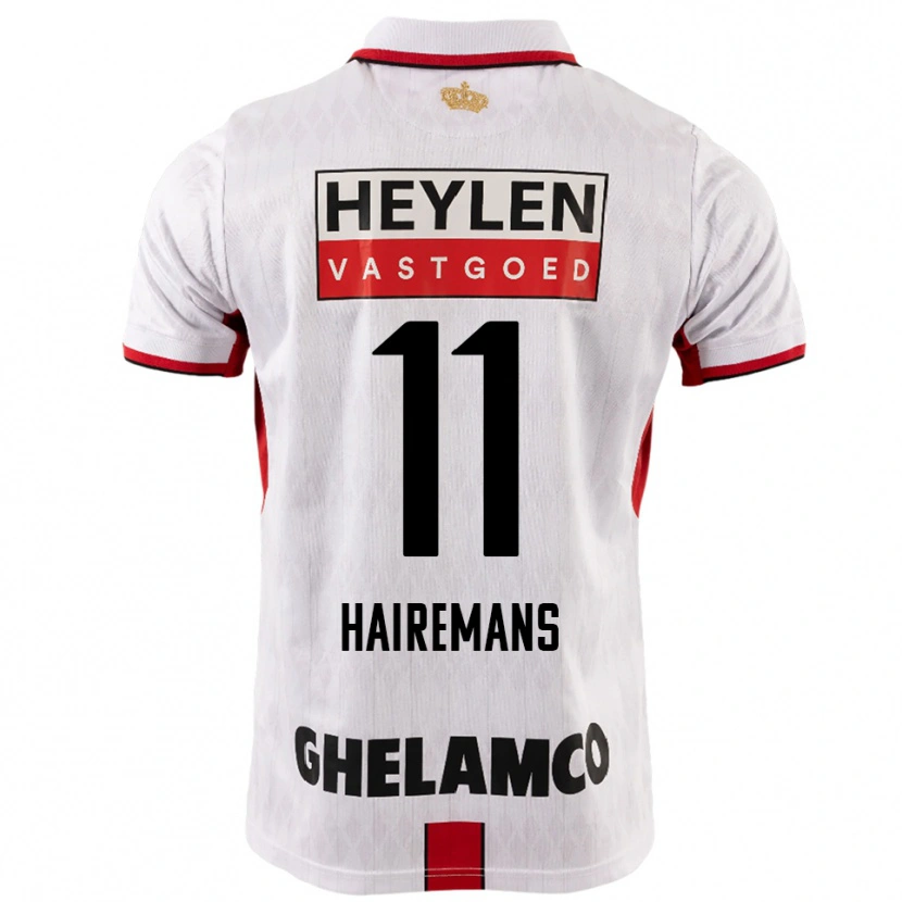 Danxen Niño Camiseta Geoffry Hairemans #11 Blanco Rojo 2ª Equipación 2025/26 La Camisa