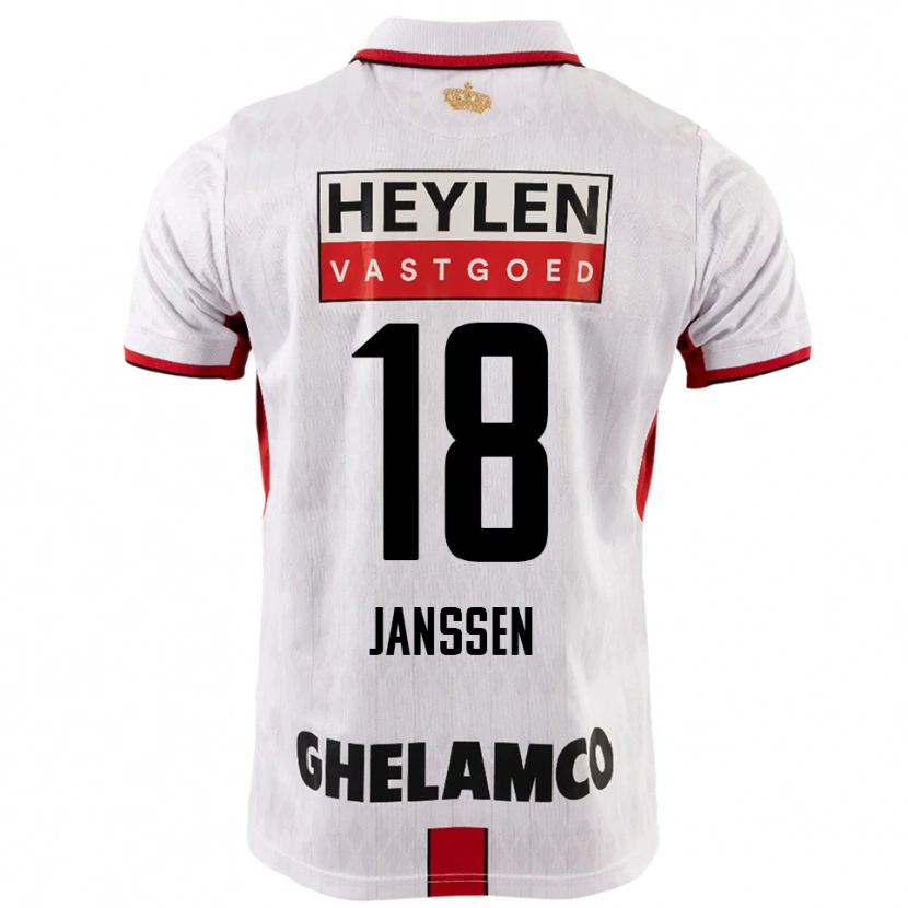 Danxen Niño Camiseta Vincent Janssen #18 Blanco Rojo 2ª Equipación 2025/26 La Camisa