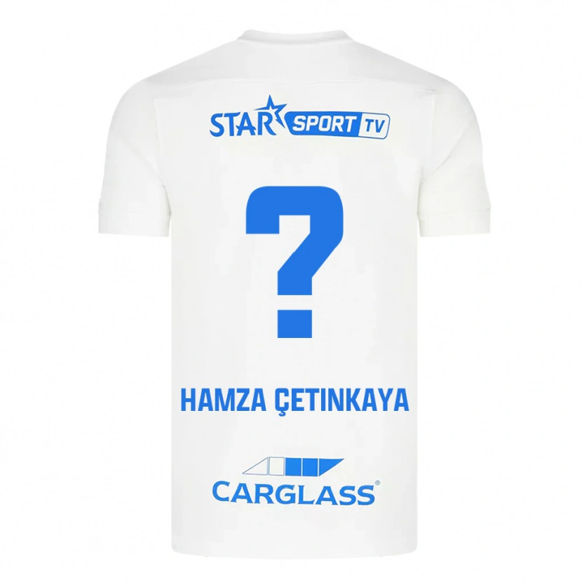 Danxen Niño Camiseta Ayaz Hamza Çetinkaya #0 Blanco Azul 2ª Equipación 2025/26 La Camisa