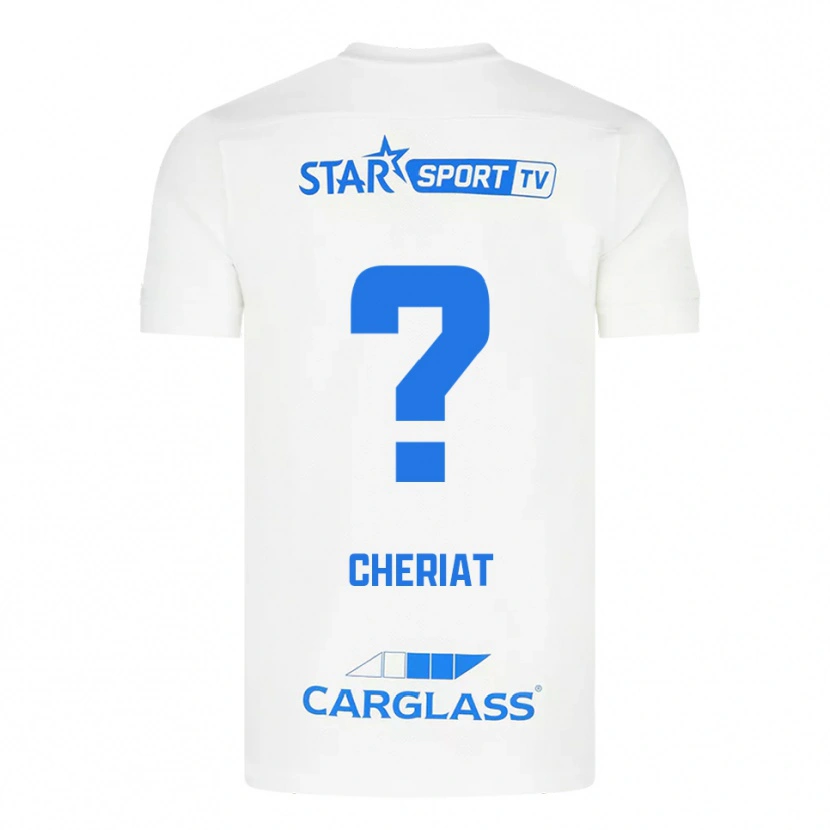 Danxen Niño Camiseta Rayan Cheriat #0 Blanco Azul 2ª Equipación 2025/26 La Camisa