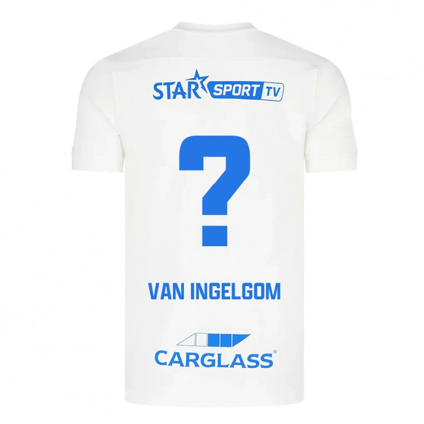 Danxen Niño Camiseta Tijn Van Ingelgom #0 Blanco Azul 2ª Equipación 2025/26 La Camisa