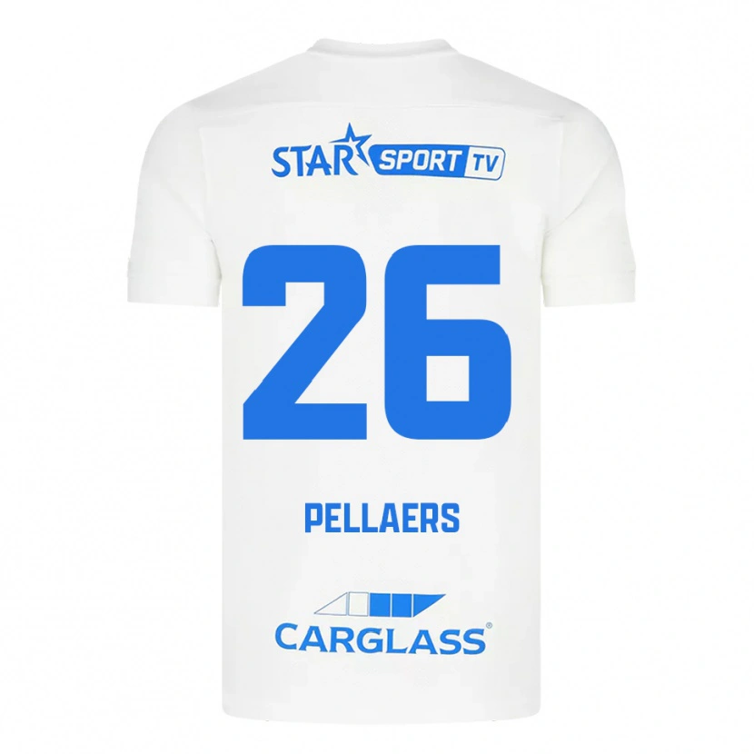Danxen Niño Camiseta Amanuel Pellaers #26 Blanco Azul 2ª Equipación 2025/26 La Camisa