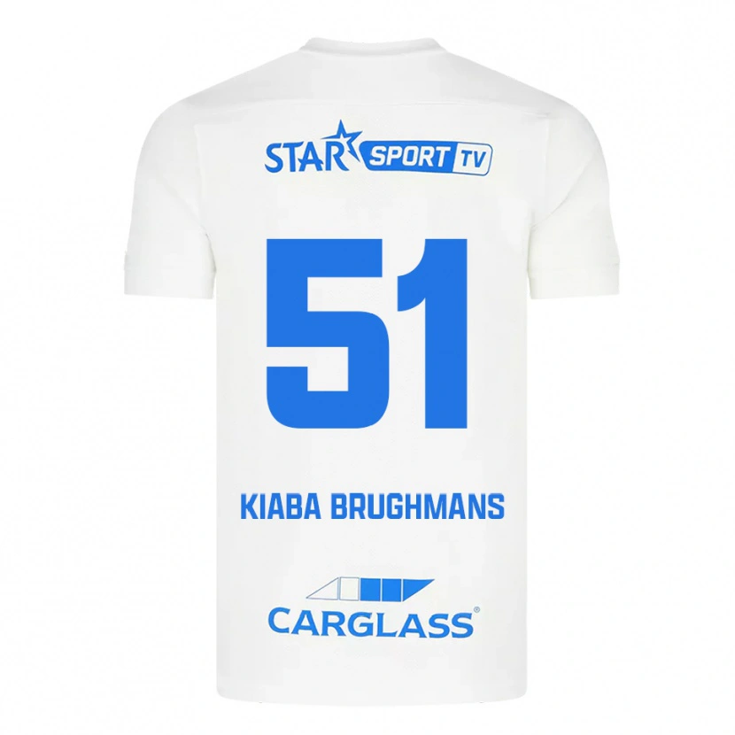Danxen Niño Camiseta Lucca Brughmans #51 Blanco Azul 2ª Equipación 2025/26 La Camisa