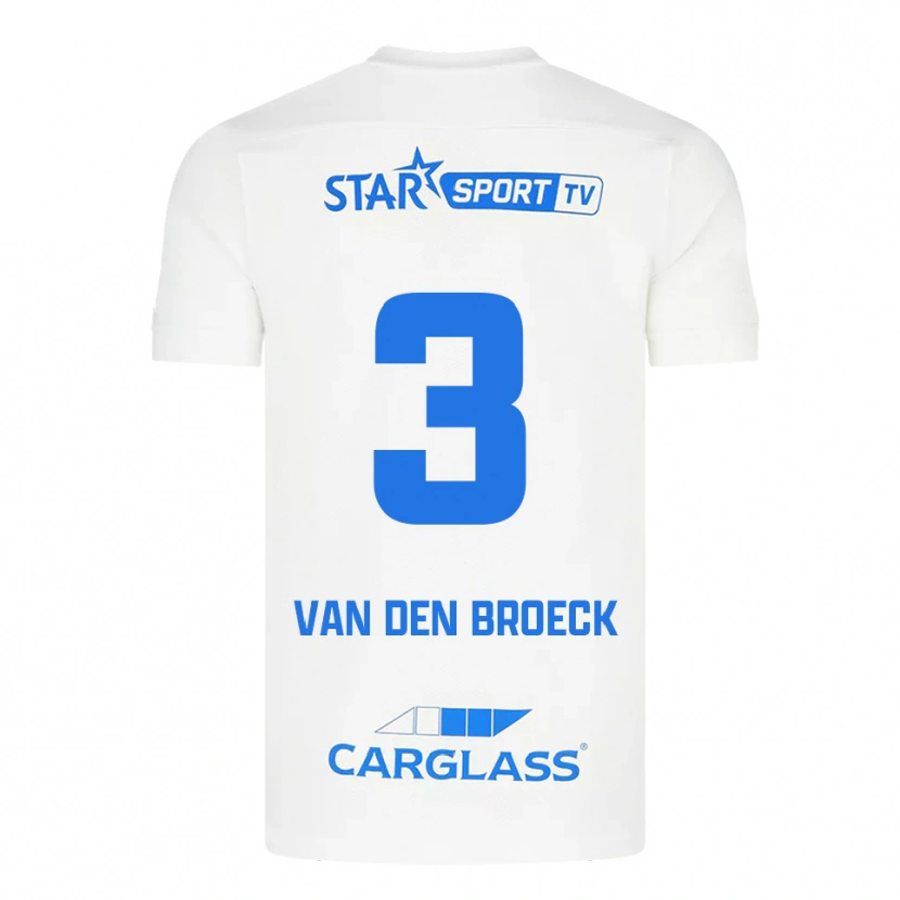 Danxen Niño Camiseta Kobe Van Den Broeck #3 Blanco Azul 2ª Equipación 2025/26 La Camisa