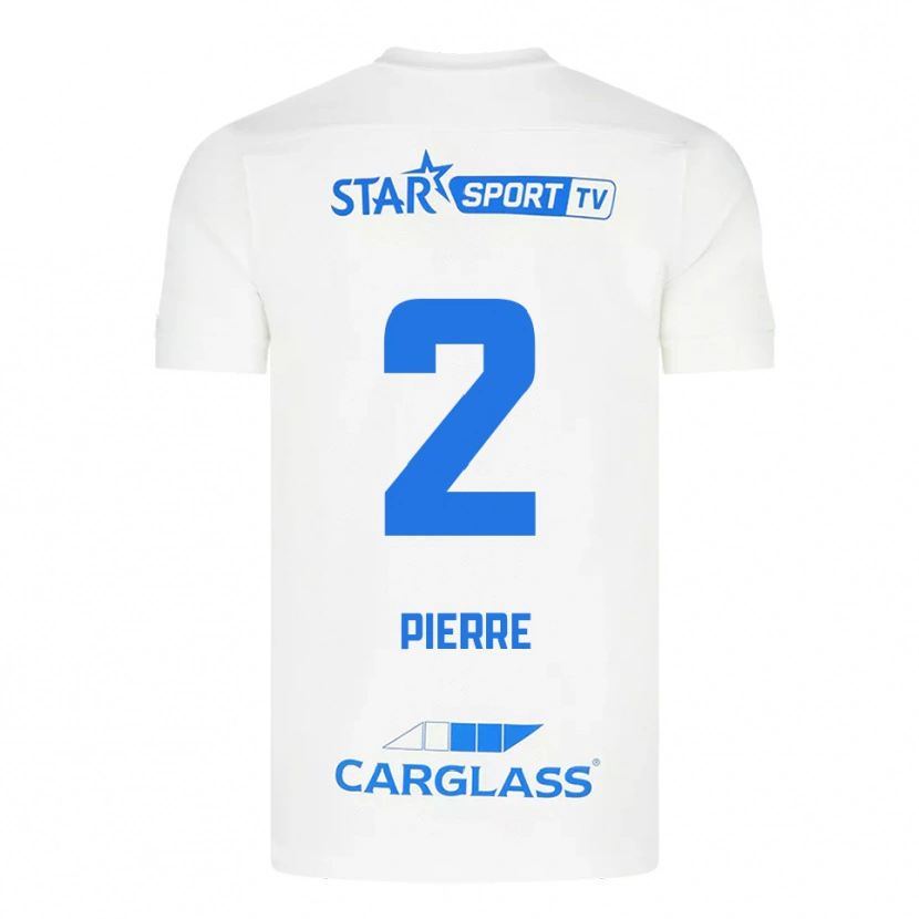 Danxen Niño Camiseta Kayden Pierre #2 Blanco Azul 2ª Equipación 2025/26 La Camisa