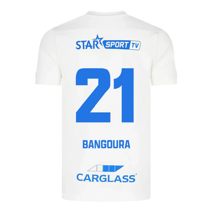 Danxen Niño Camiseta Ibrahima Sory Bangoura #21 Blanco Azul 2ª Equipación 2025/26 La Camisa