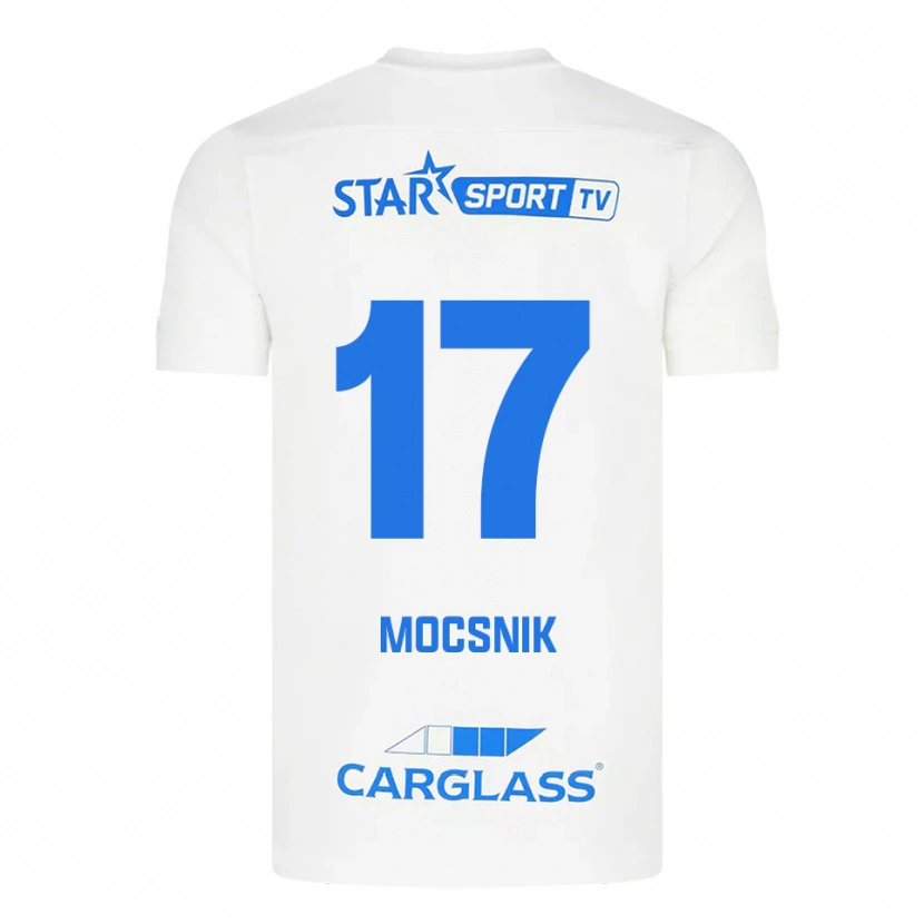 Danxen Niño Camiseta Manu Mocsnik #17 Blanco Azul 2ª Equipación 2025/26 La Camisa