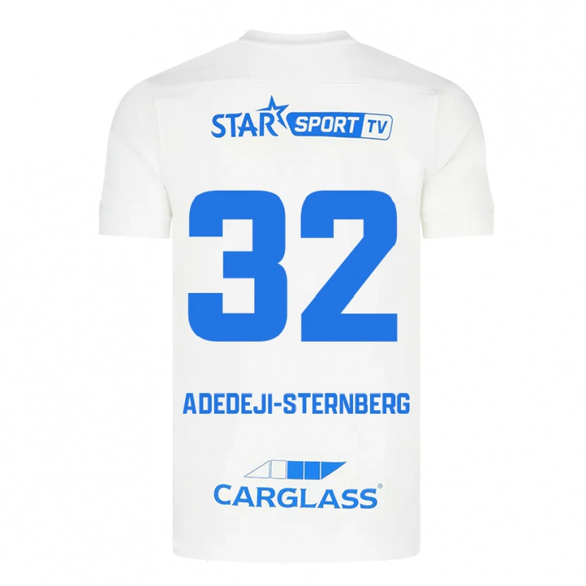 Danxen Niño Camiseta Noah Adedeji-Sternberg #32 Blanco Azul 2ª Equipación 2025/26 La Camisa