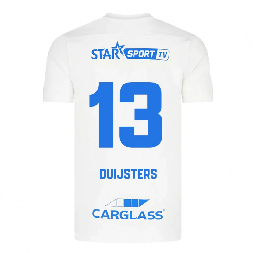 Danxen Niño Camiseta Gwen Duijsters #13 Blanco Azul 2ª Equipación 2025/26 La Camisa