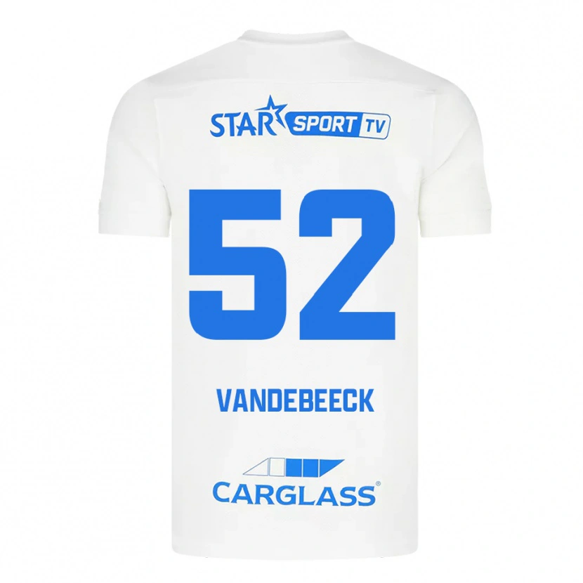 Danxen Niño Camiseta Emmely Vandebeeck #52 Blanco Azul 2ª Equipación 2025/26 La Camisa