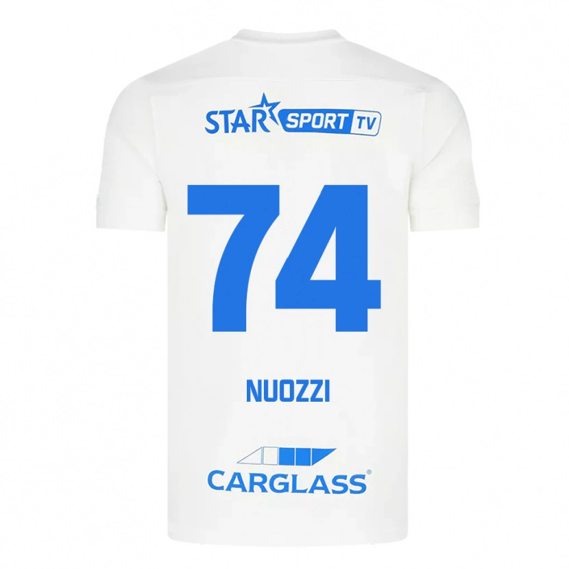 Danxen Niño Camiseta Cédric Nuozzi #74 Blanco Azul 2ª Equipación 2025/26 La Camisa