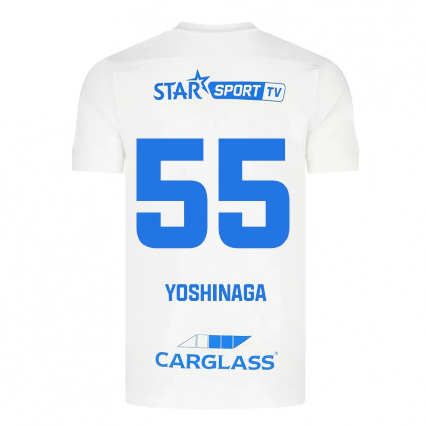 Danxen Niño Camiseta Yumeki Yoshinaga #55 Blanco Azul 2ª Equipación 2025/26 La Camisa