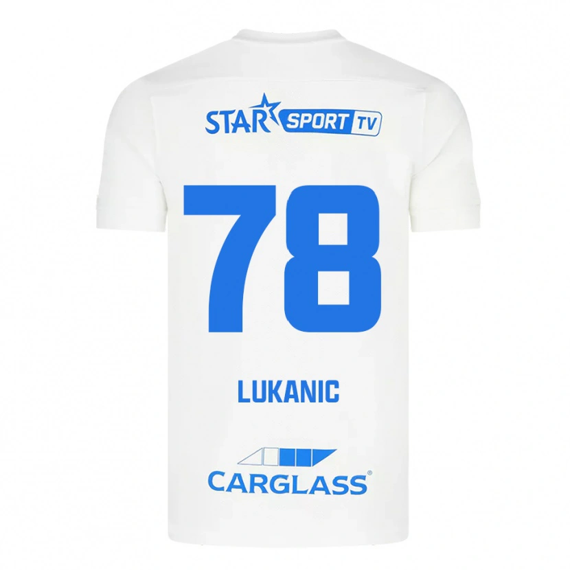 Danxen Niño Camiseta Luka Lukanic #78 Blanco Azul 2ª Equipación 2025/26 La Camisa