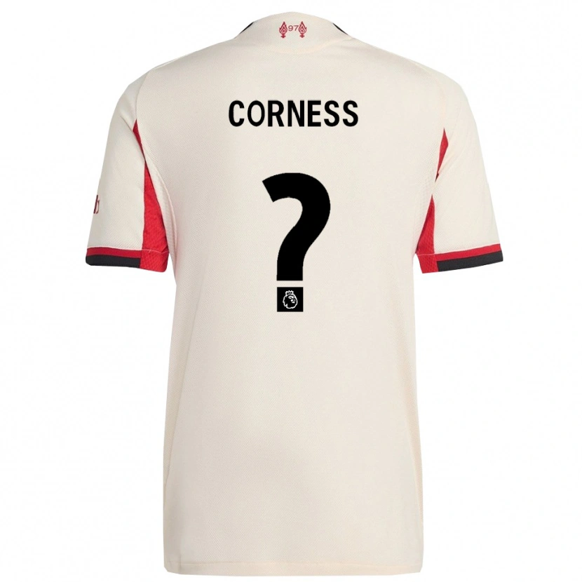 Danxen Niño Camiseta Dominic Corness #0 Blanco Negro 2ª Equipación 2025/26 La Camisa