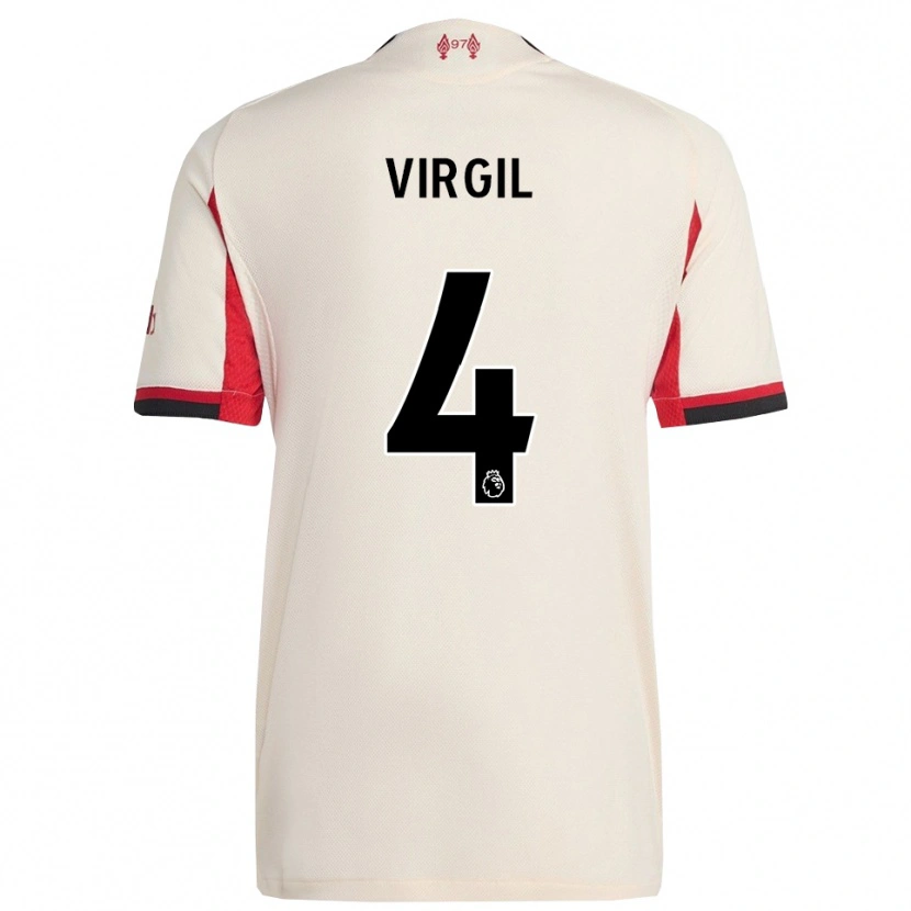 Danxen Niño Camiseta Virgil Van Dijk #4 Blanco Negro 2ª Equipación 2025/26 La Camisa