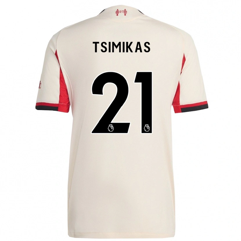 Danxen Niño Camiseta Konstantinos Tsimikas #21 Blanco Negro 2ª Equipación 2025/26 La Camisa