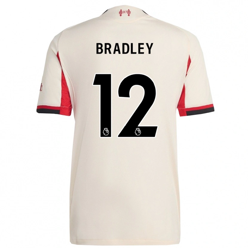 Danxen Niño Camiseta Conor Bradley #12 Blanco Negro 2ª Equipación 2025/26 La Camisa