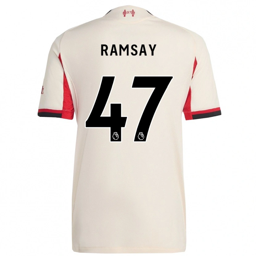 Danxen Niño Camiseta Calvin Ramsay #47 Blanco Negro 2ª Equipación 2025/26 La Camisa