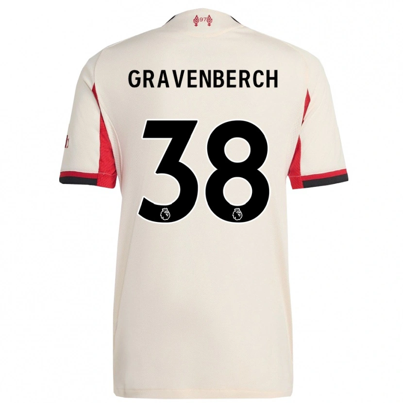 Danxen Niño Camiseta Ryan Gravenberch #38 Blanco Negro 2ª Equipación 2025/26 La Camisa