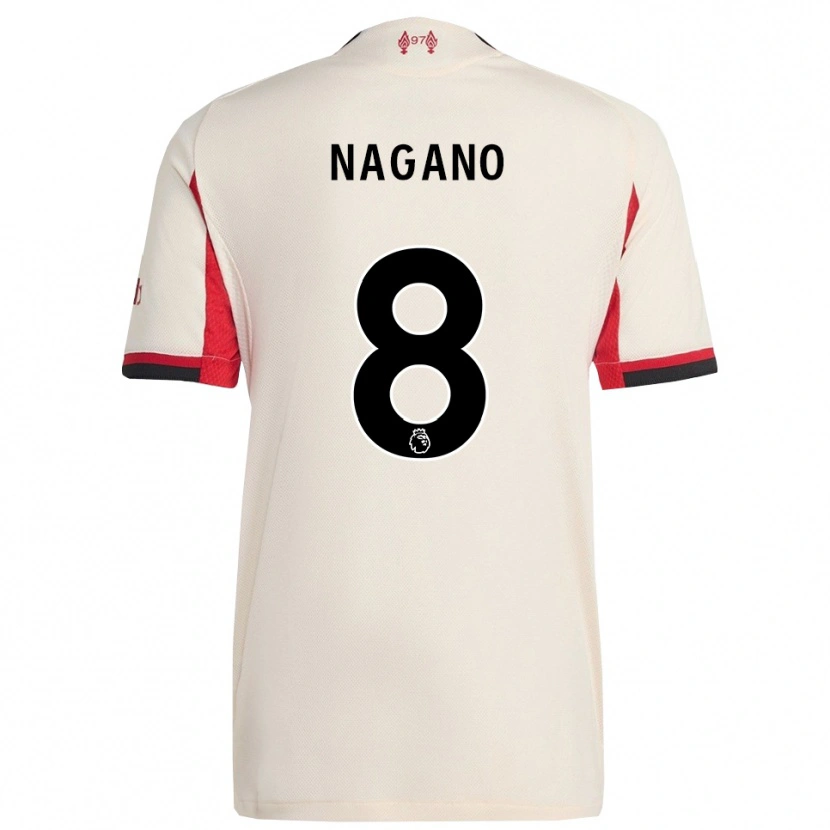 Danxen Niño Camiseta Fūka Nagano #8 Blanco Negro 2ª Equipación 2025/26 La Camisa