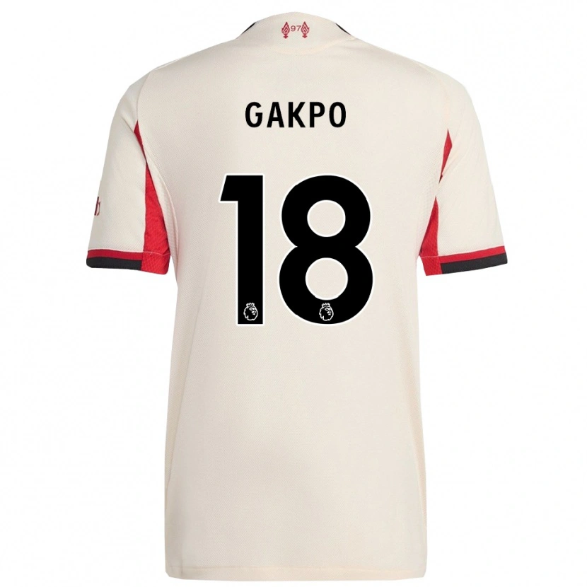 Danxen Niño Camiseta Cody Gakpo #18 Blanco Negro 2ª Equipación 2025/26 La Camisa