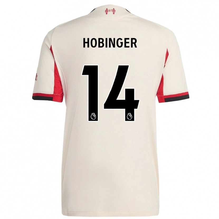 Danxen Niño Camiseta Marie Höbinger #14 Blanco Negro 2ª Equipación 2025/26 La Camisa