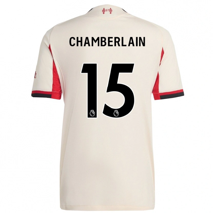 Danxen Niño Camiseta Alex Oxlade Chamberlain #15 Blanco Negro 2ª Equipación 2025/26 La Camisa