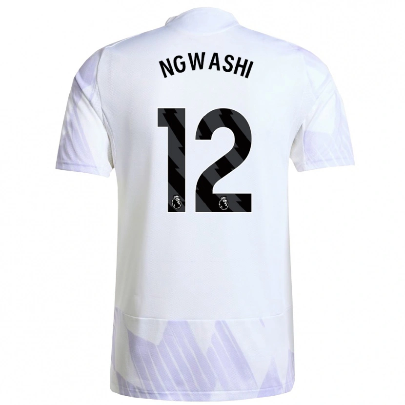Danxen Niño Camiseta Jayden Ngwashi #12 Blanco Púrpura Púrpura 2ª Equipación 2025/26 La Camisa