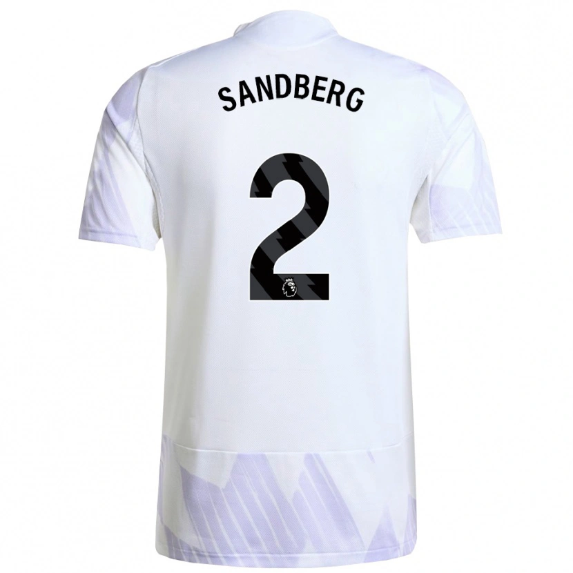 Danxen Niño Camiseta Anna Sandberg #2 Blanco Púrpura Púrpura 2ª Equipación 2025/26 La Camisa