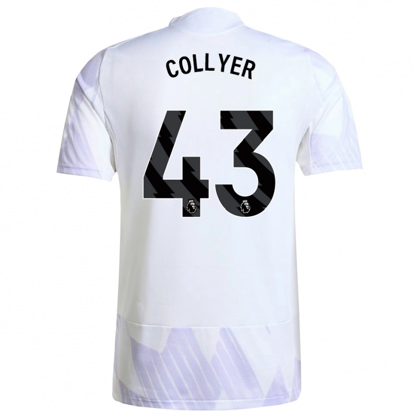 Danxen Niño Camiseta Toby Collyer #43 Blanco Púrpura Púrpura 2ª Equipación 2025/26 La Camisa