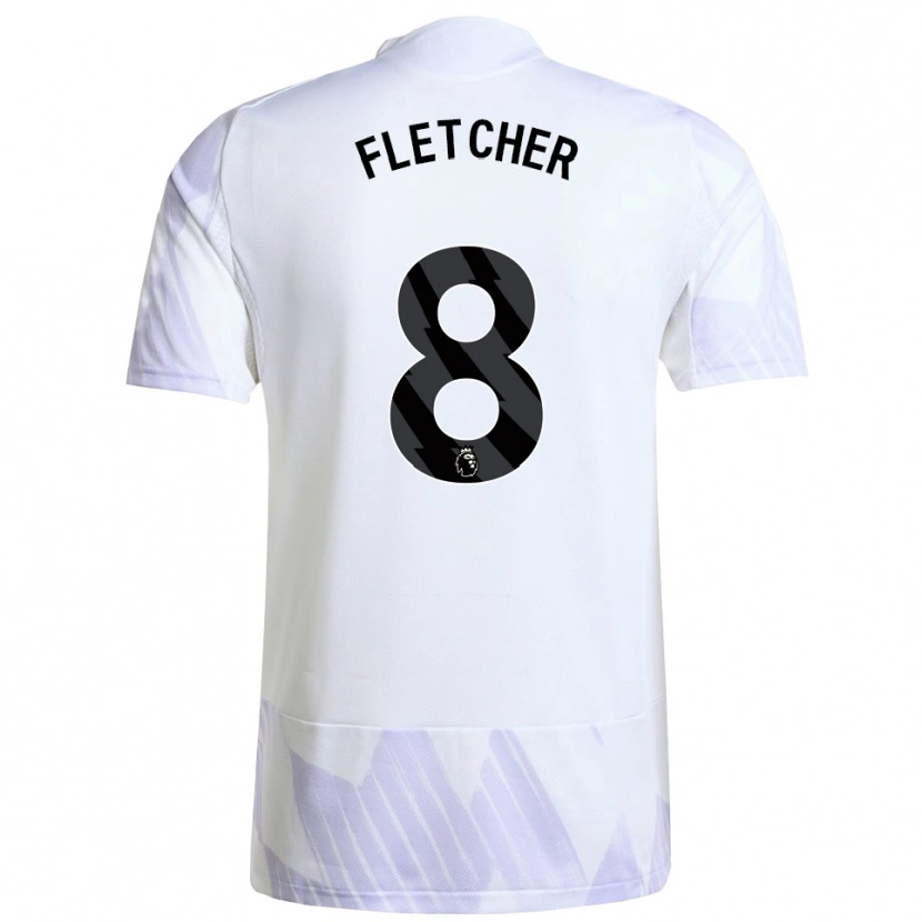 Danxen Niño Camiseta Tyler Fletcher #8 Blanco Púrpura Púrpura 2ª Equipación 2025/26 La Camisa