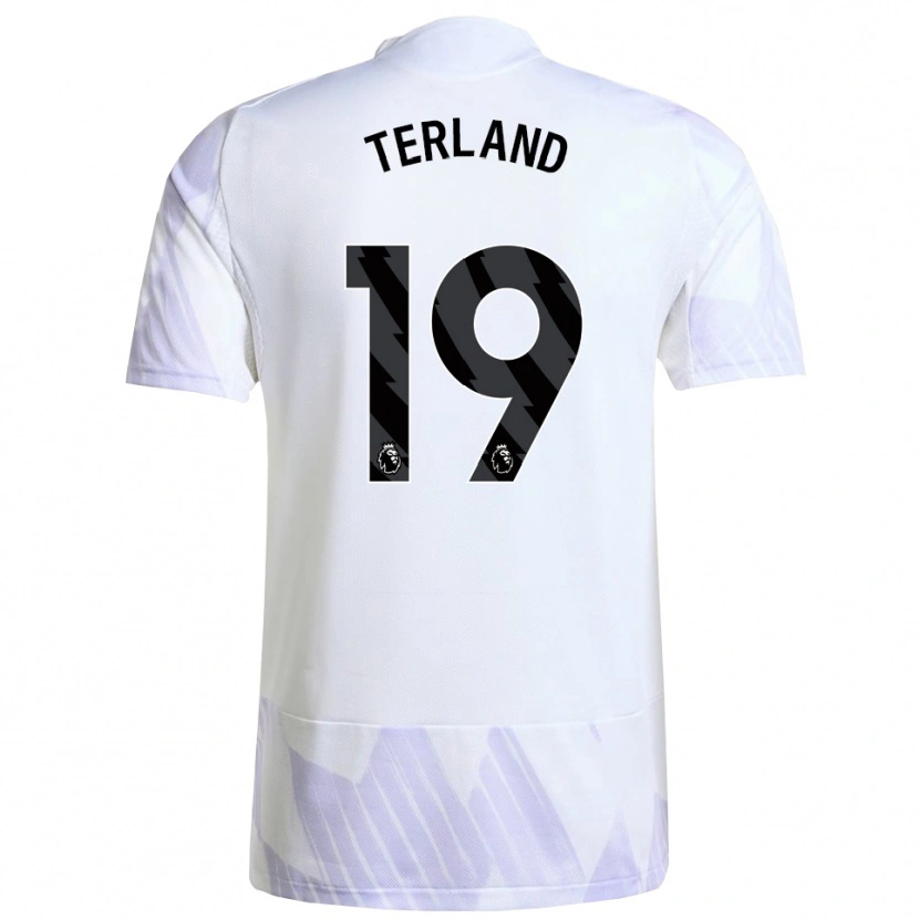 Danxen Niño Camiseta Elisabeth Terland #19 Blanco Púrpura Púrpura 2ª Equipación 2025/26 La Camisa