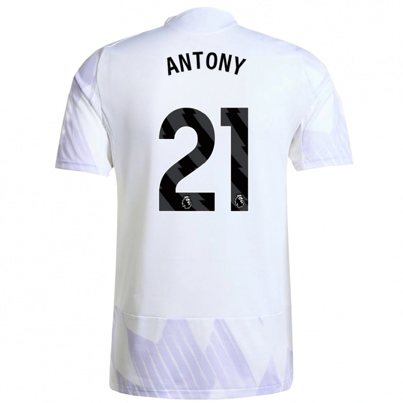 Danxen Niño Camiseta Antony #21 Blanco Púrpura Púrpura 2ª Equipación 2025/26 La Camisa