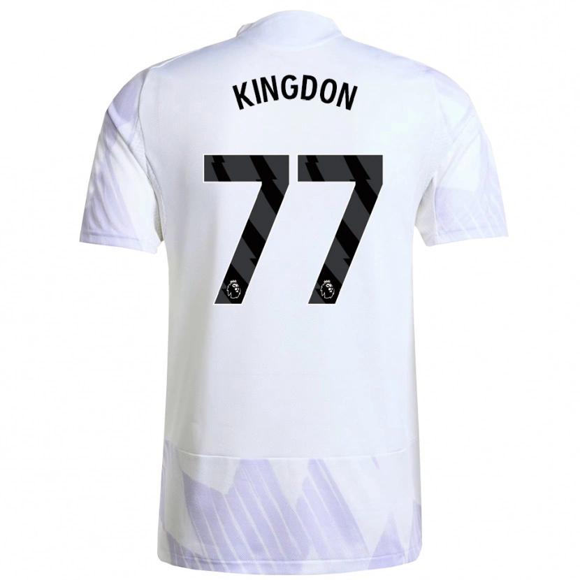 Danxen Niño Camiseta Jack Kingdon #77 Blanco Púrpura Púrpura 2ª Equipación 2025/26 La Camisa