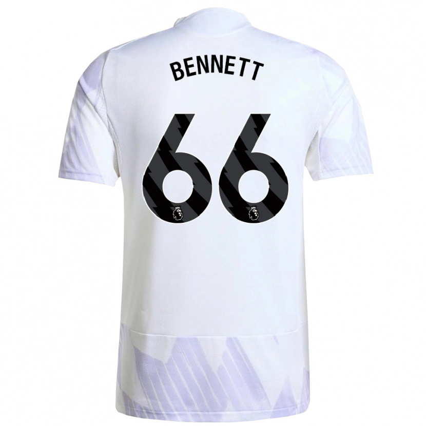 Danxen Niño Camiseta Rhys Bennett #66 Blanco Púrpura Púrpura 2ª Equipación 2025/26 La Camisa