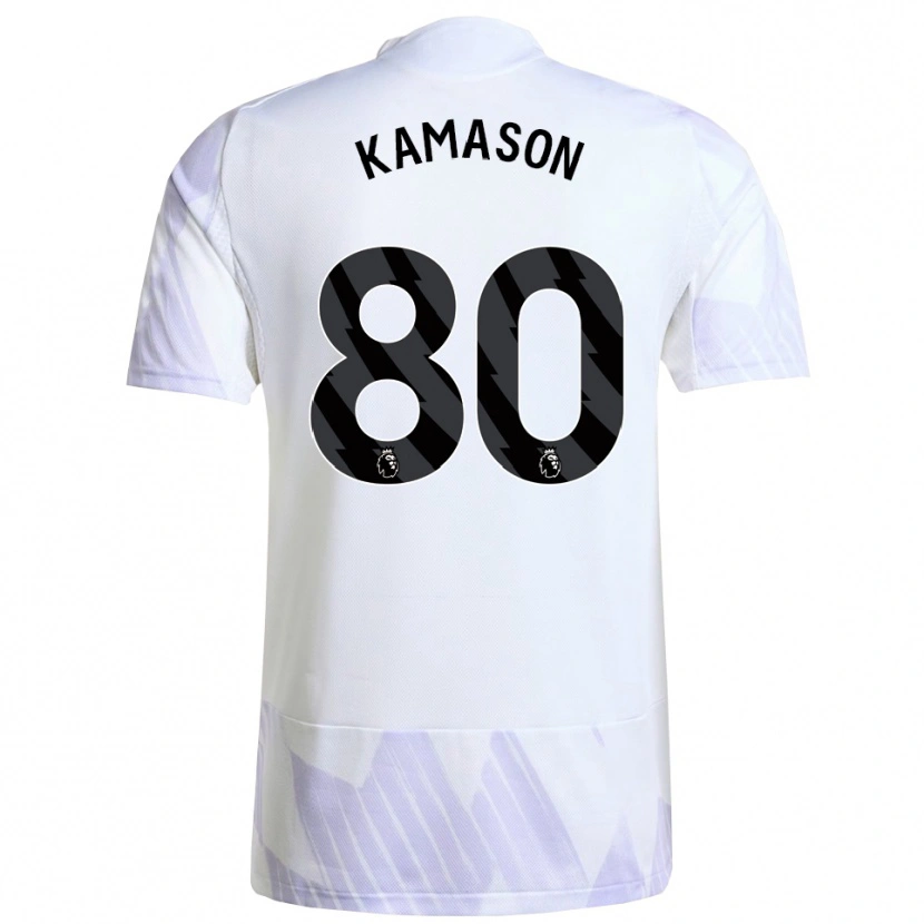 Danxen Niño Camiseta Jaydan Kamason #80 Blanco Púrpura Púrpura 2ª Equipación 2025/26 La Camisa