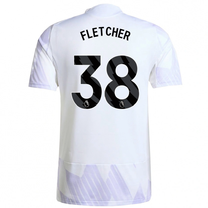 Danxen Niño Camiseta Jack Fletcher #38 Blanco Púrpura Púrpura 2ª Equipación 2025/26 La Camisa