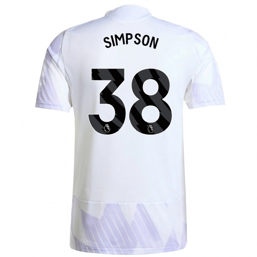 Danxen Niño Camiseta Jessica Simpson #38 Blanco Púrpura Púrpura 2ª Equipación 2025/26 La Camisa