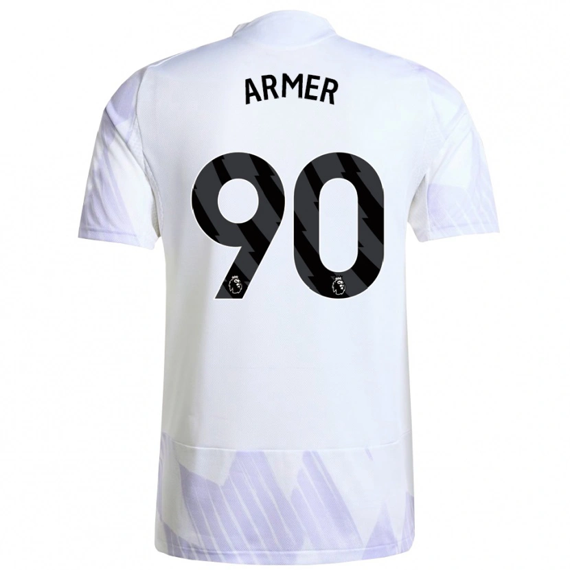 Danxen Niño Camiseta Daniel Armer #90 Blanco Púrpura Púrpura 2ª Equipación 2025/26 La Camisa