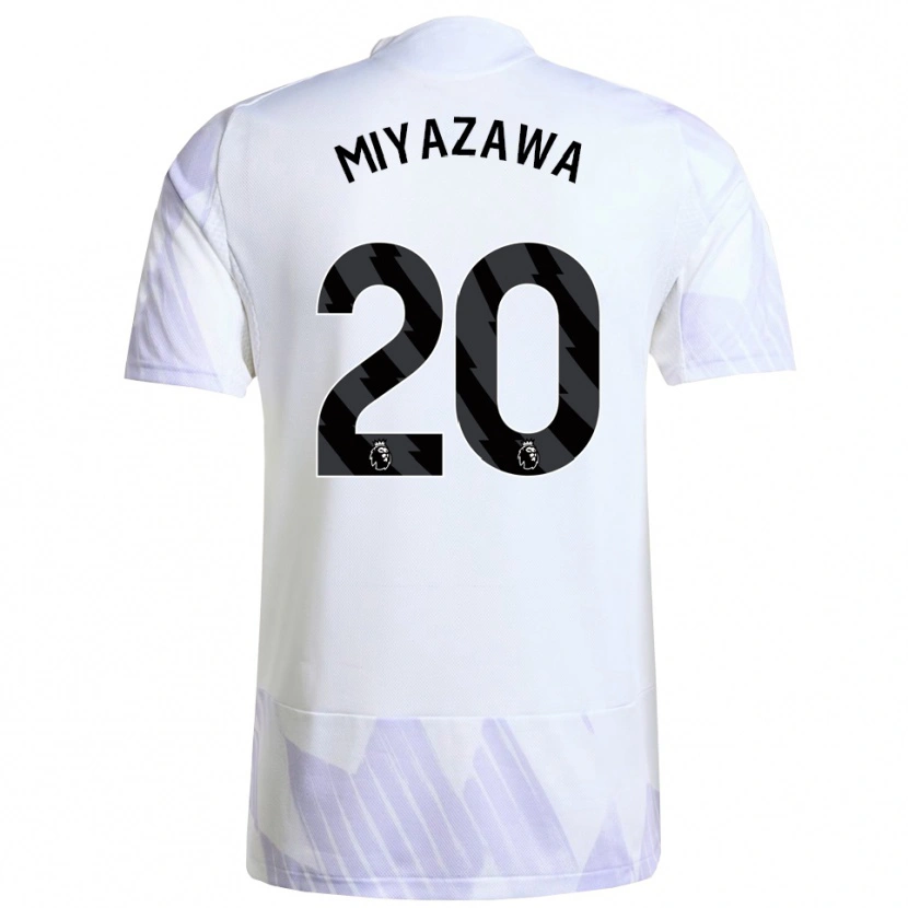 Danxen Niño Camiseta Hinata Miyazawa #20 Blanco Púrpura Púrpura 2ª Equipación 2025/26 La Camisa