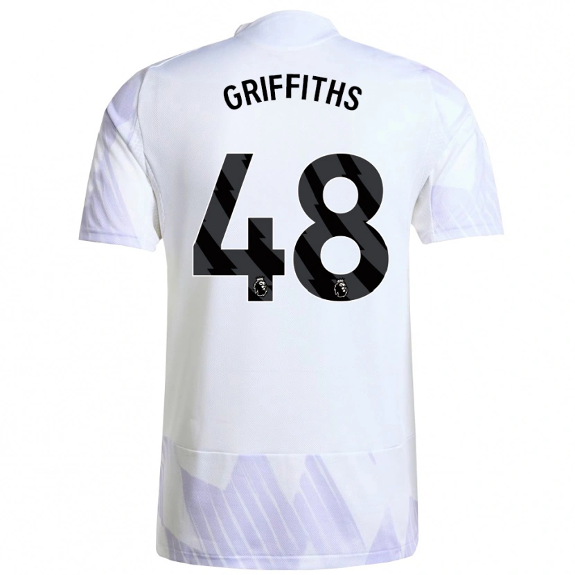 Danxen Niño Camiseta Mared Griffiths #48 Blanco Púrpura Púrpura 2ª Equipación 2025/26 La Camisa