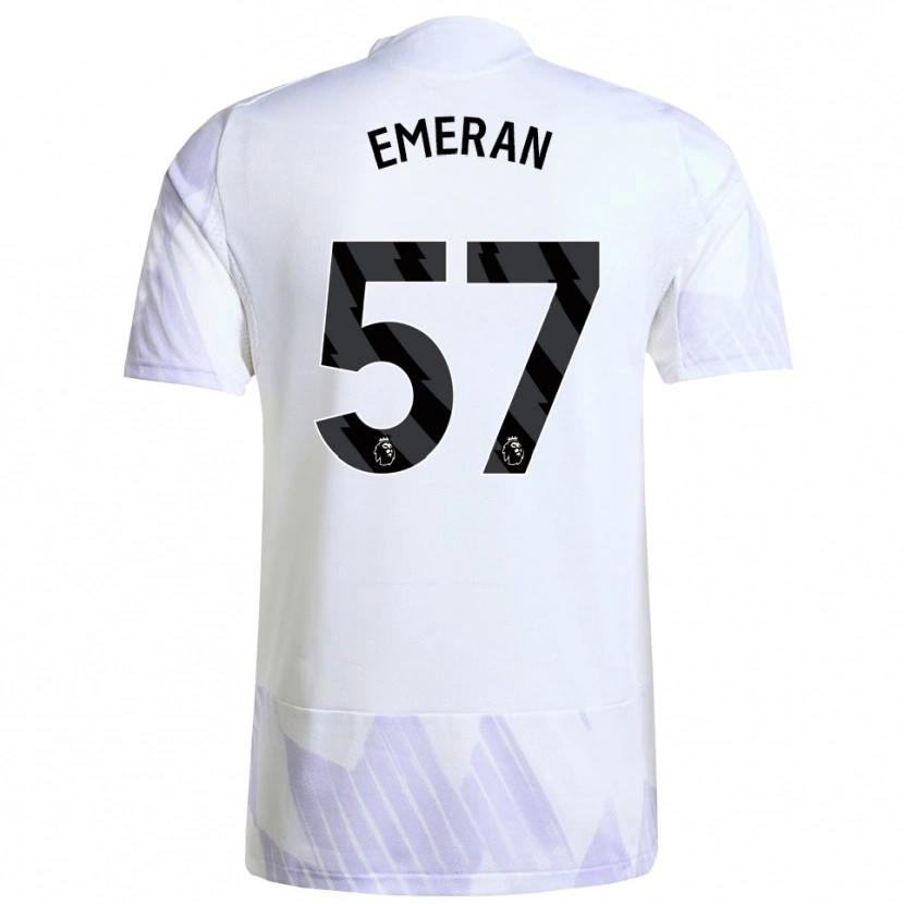 Danxen Niño Camiseta Noam Emeran #57 Blanco Púrpura Púrpura 2ª Equipación 2025/26 La Camisa