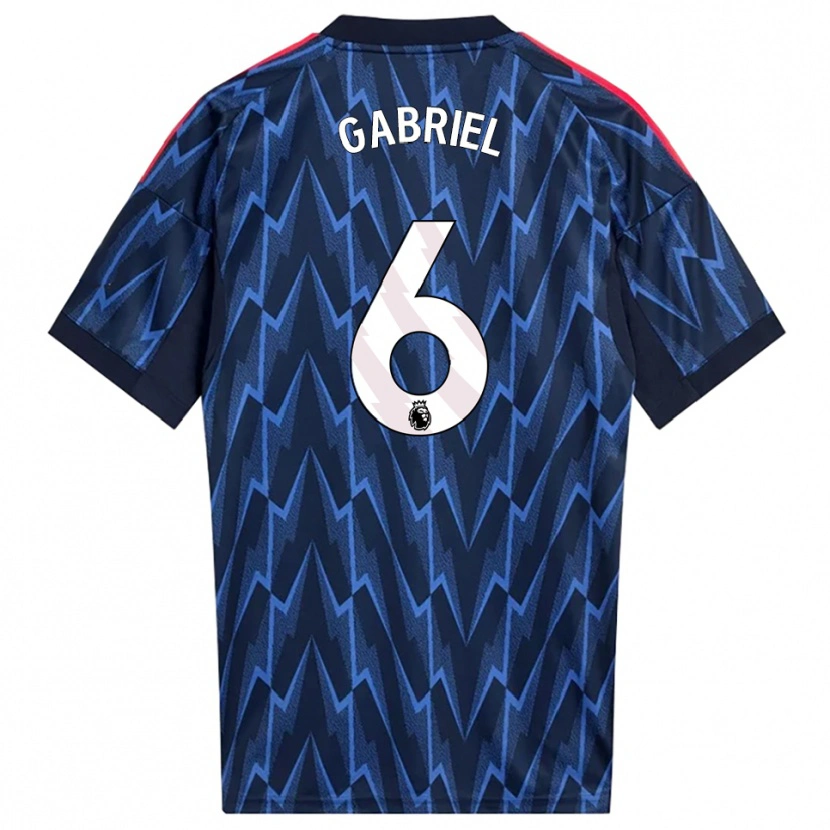 Danxen Niño Camiseta Gabriel Magalhães #6 Marino Rojo 2ª Equipación 2025/26 La Camisa