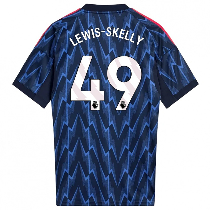 Danxen Niño Camiseta Myles Lewis-Skelly #49 Marino Rojo 2ª Equipación 2025/26 La Camisa