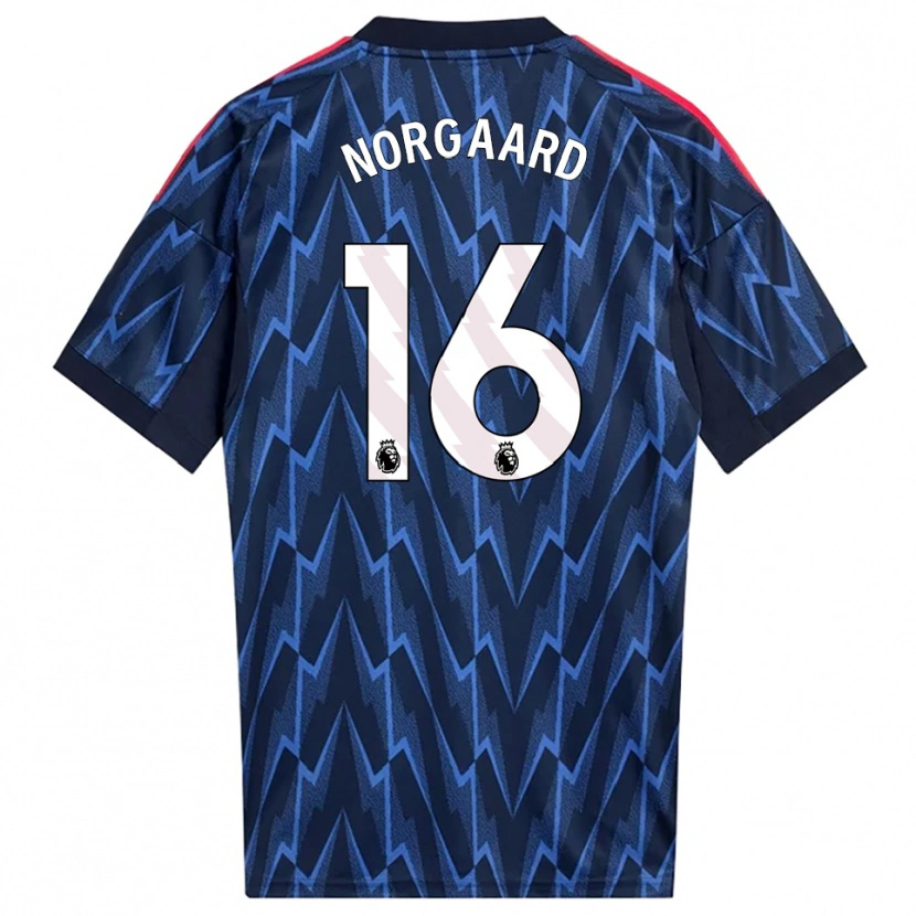 Danxen Niño Camiseta Christian Nørgaard #16 Marino Rojo 2ª Equipación 2025/26 La Camisa