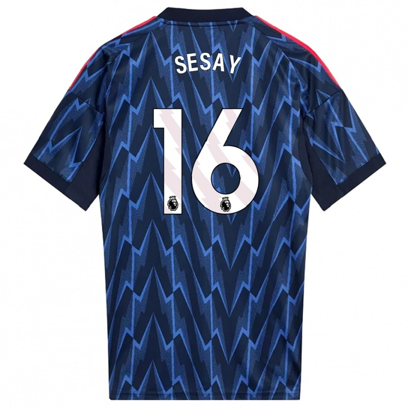 Danxen Niño Camiseta Joshua Sesay #16 Marino Rojo 2ª Equipación 2025/26 La Camisa