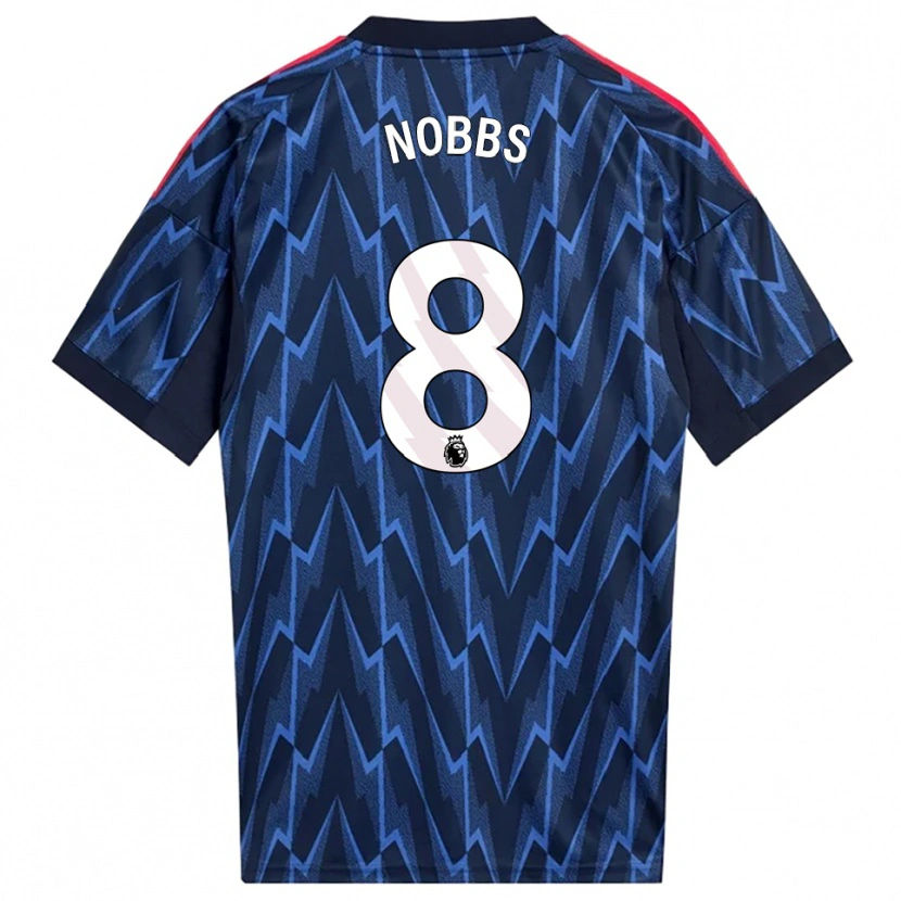 Danxen Niño Camiseta Nobbs #8 Marino Rojo 2ª Equipación 2025/26 La Camisa
