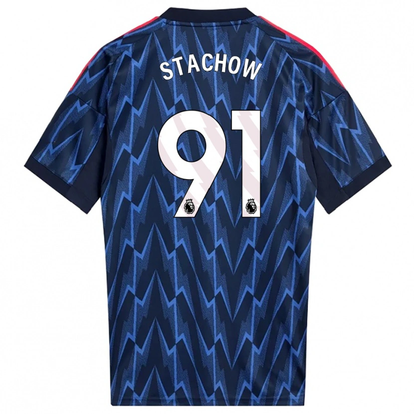 Danxen Niño Camiseta Patrick Stachow #91 Marino Rojo 2ª Equipación 2025/26 La Camisa